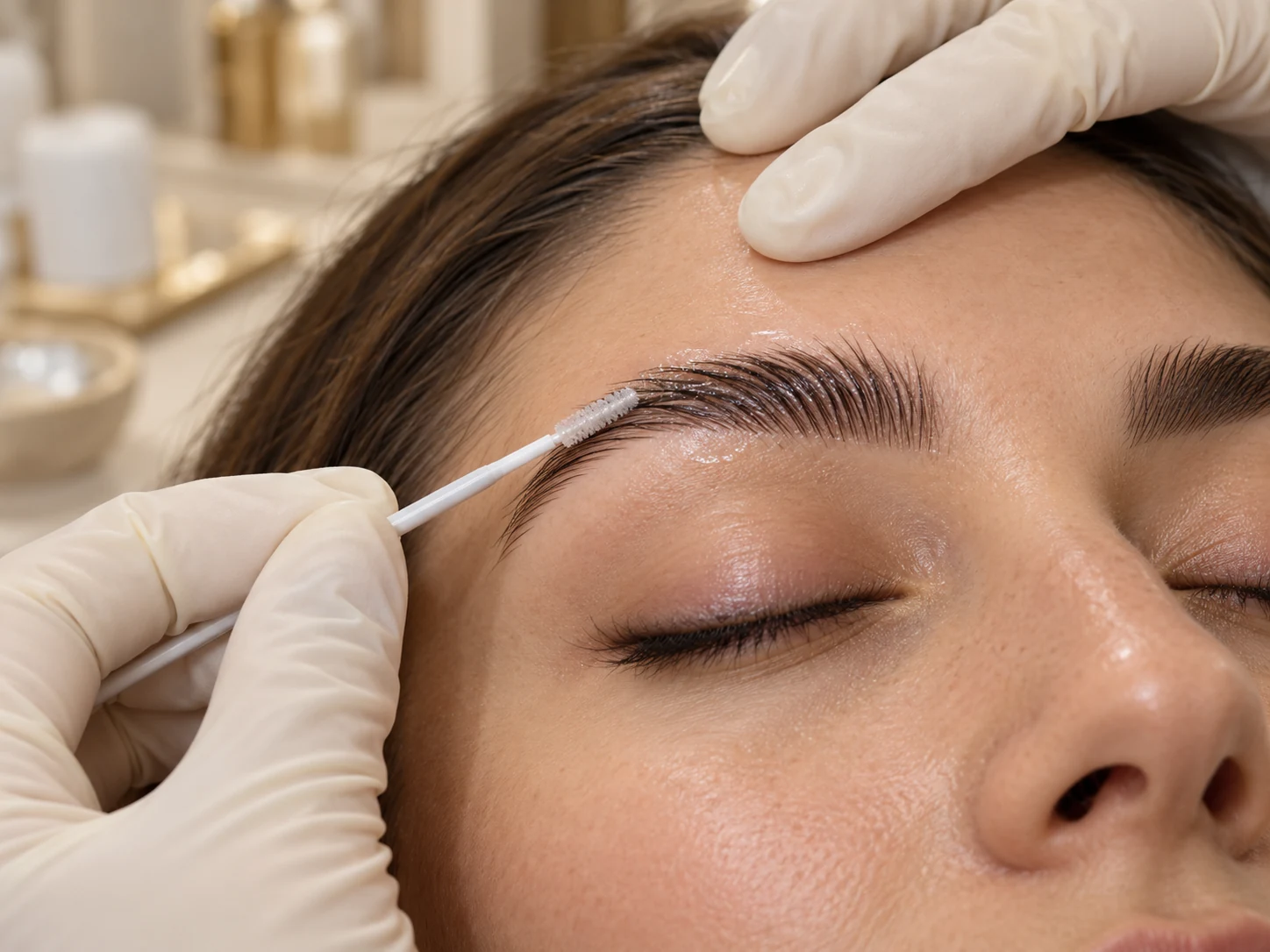 Cejas naturales ordenadas y alineadas después de un laminado